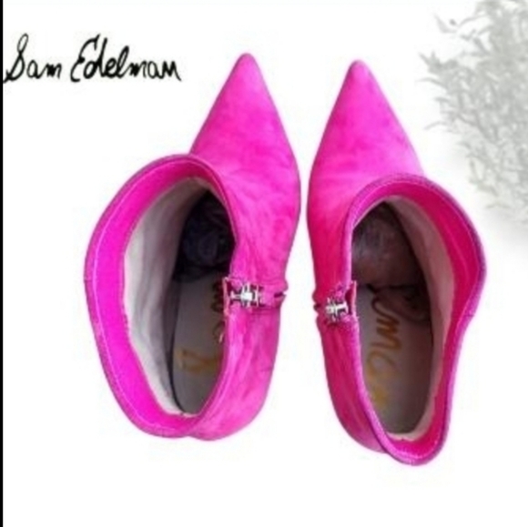 Sam Edelman Hot Pink High Heel Ankle Boot Ulyssa Ulissa Bootie Shoe Women 7 - Picture 2 of 11